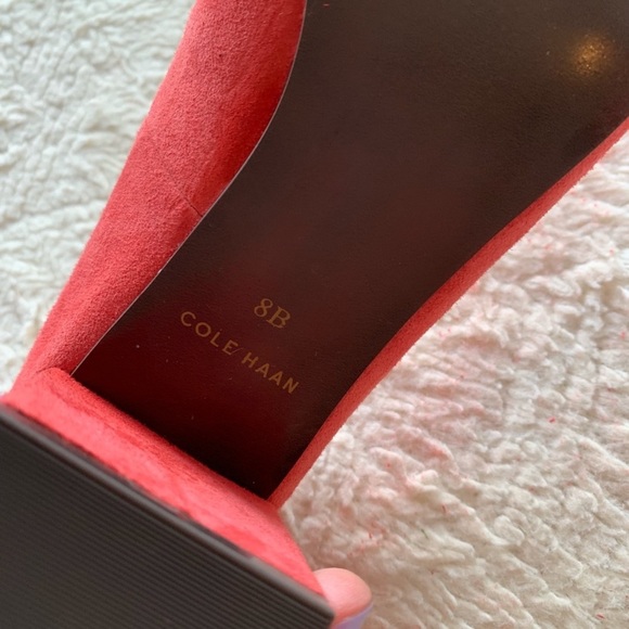 EUC Cole Haan size 8 heels coral rose suede - Picture 7 of 8